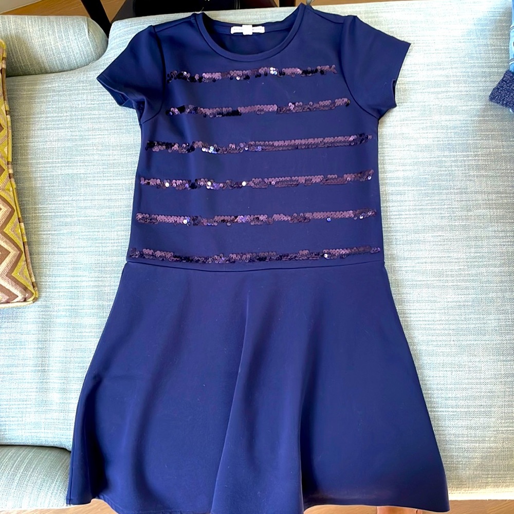 Rockets of Awesome navy blue dress with sequins stripes size 8